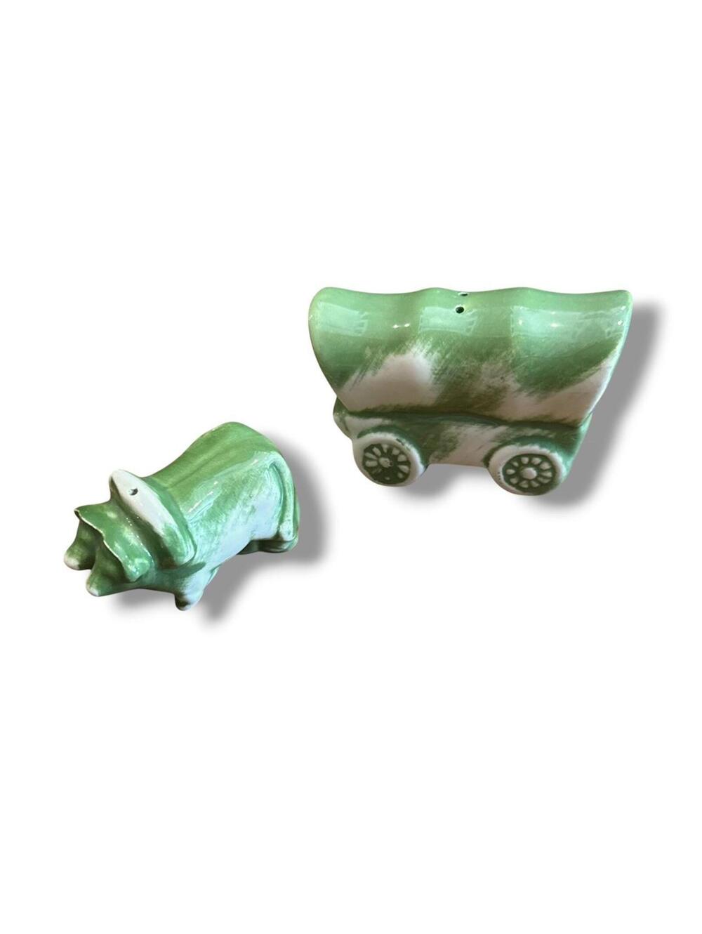 Unique Vintage  Green and White Dinnerware